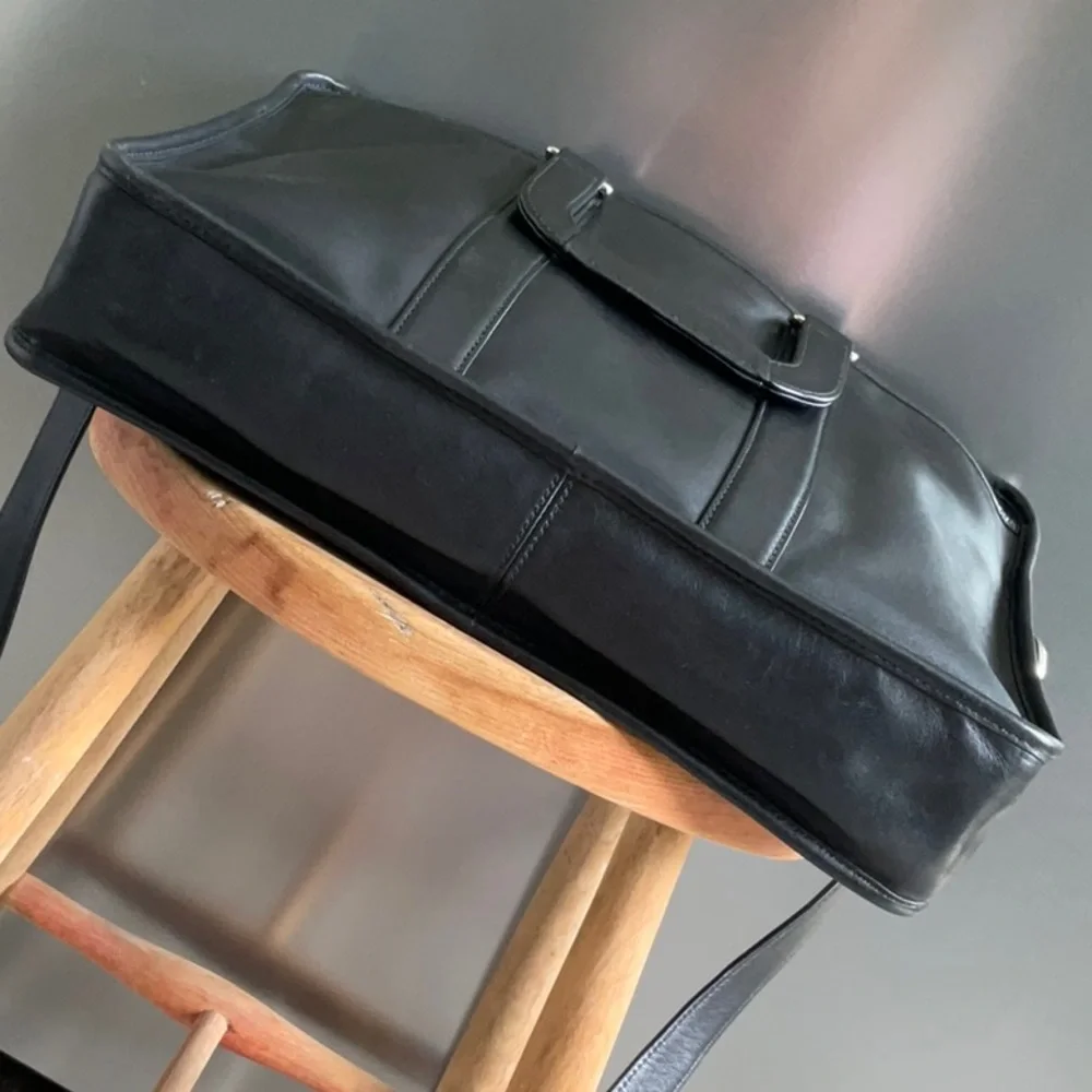 Coach Leather Briefcase Black